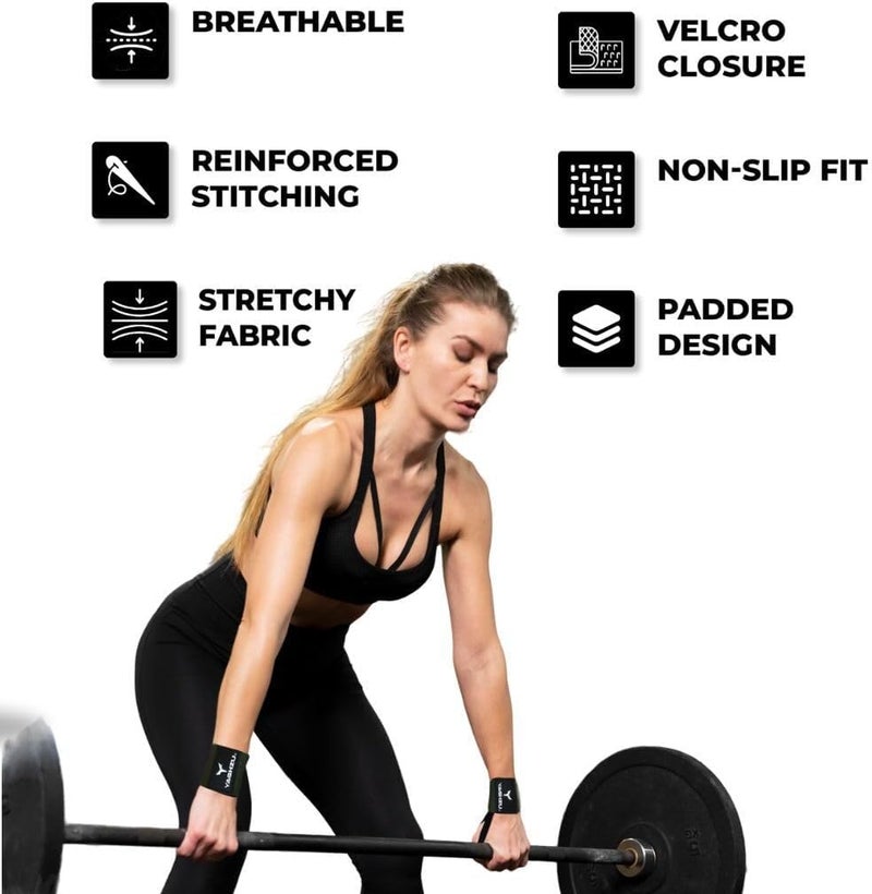 YAGHZU Wrist Wraps Weightlifting - Premium Quality Wrist Straps for Weightlifting,18 inch Weight Lifting Wrist Wraps, Heavy Duty Gym Wrist Wraps with Thumb Loop, Adjustable Wrist Support Wrist Strap - Image 2